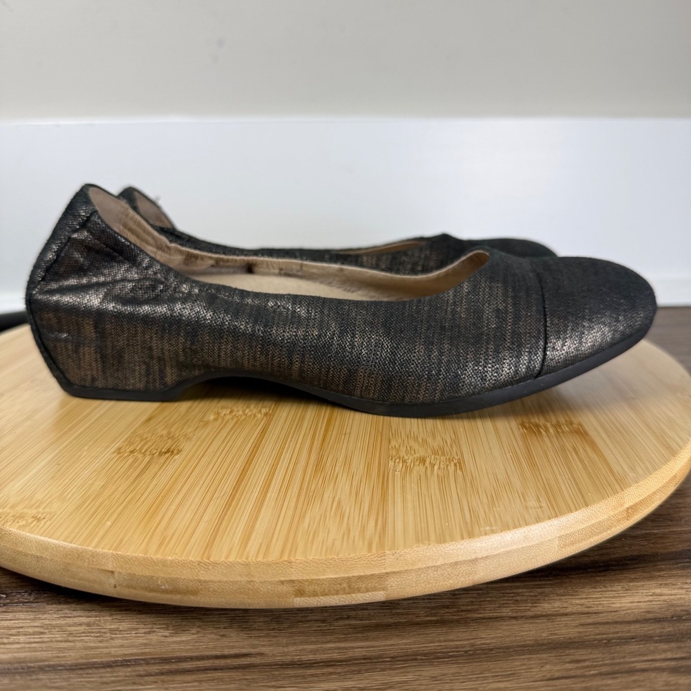 Dansko Lisanne Ballet Flat Women 38 Metallic Charcoal Comfort Slip On Comfort